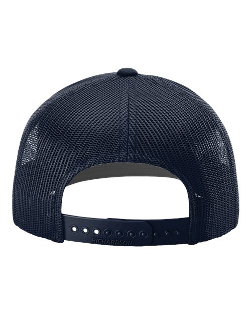 112+ R-Flex Adjustable Trucker Cap - Navy back Richardson 112PL - 112+ R-Flex Adjustable Trucker Cap