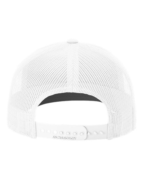 112+ R-Flex Adjustable Trucker Cap - White back Richardson 112PL - 112+ R-Flex Adjustable Trucker Cap