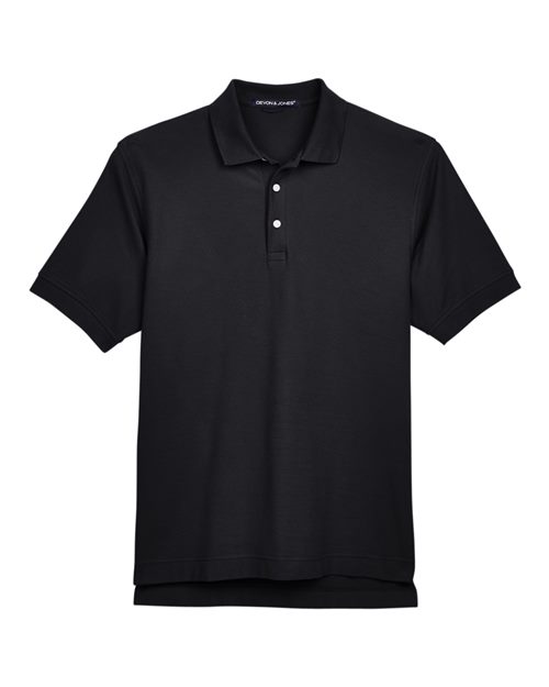 Men's Pima Piqué Polo - Black Devon & Jones D100 - Men's Pima Piqué Polo