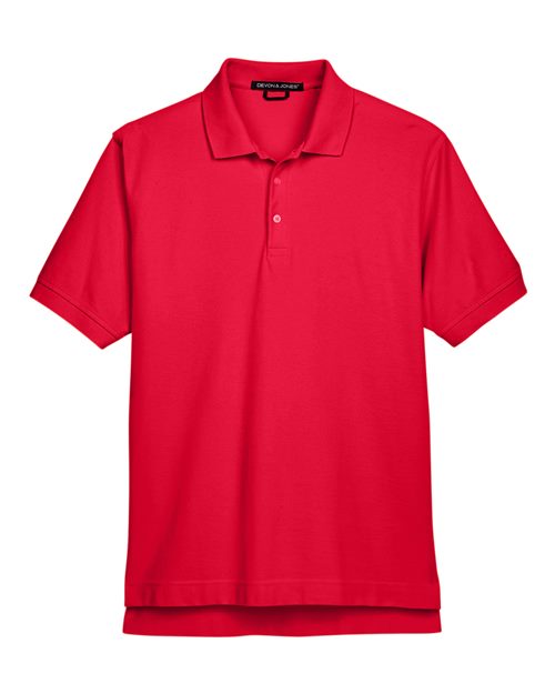Men's Pima Piqué Polo - Red Devon & Jones D100 - Men's Pima Piqué Polo